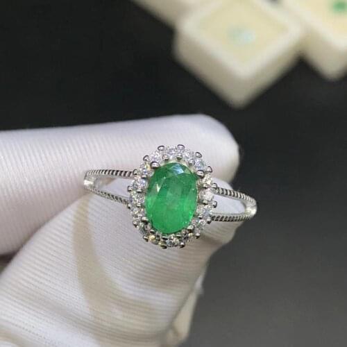 Natural And Real Colombia Emerald ring Wedding Ring Free shipping Natural real Colombia emerald 925 sterling silver