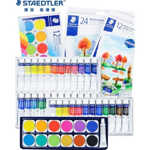 STAEDTLER 8880 C12 C24,Karat Watercolour Paint Tube - Multi-Colour,Cardboard box with watercolour paint tubes, 12 ml each