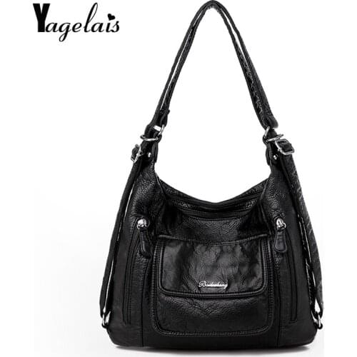Waterproof anti-theft Leather Bags For Girls Female Shoulder Bag Multifunction Traveling Women Crossbody Bag Vintage