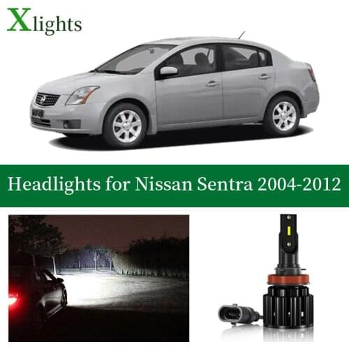 Xlights Car Bulbs For Nissan Sentra LED Headlight Bulb Low High Beam Canbus Headlamp 12V 24V White Lamp Light Accessories Part
