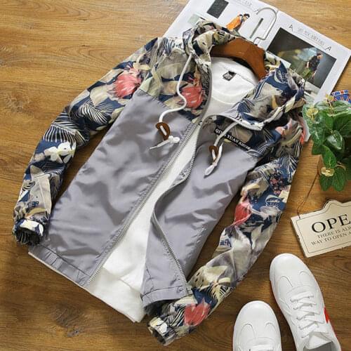 Fanco Windbreaker Womens Bomber Jacket Autumn Plus Size 4XL Causal Pocket Zipper Hooded Floral Loose Basic Coat Femal Outwear