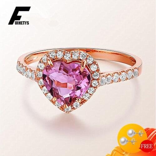 Bali Jelry Trendy Silver 925 Ring Jewelry Accessories Heart-shaped Pink Red Zircon Gemstone Open Rings for Women Wedding Party