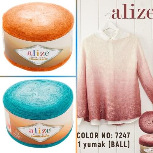 Золотой батик из ангоры с эффектом омбре Sewing Supplies