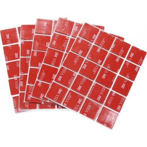 100 Pcs / Set Of Stationery Tape 3M Gray Double-Sided Acrylic Foam Strong Rubber Container Hook Mobile Phone Holder 20x20mm