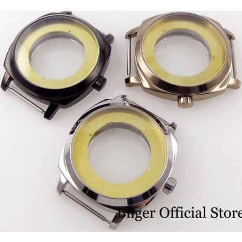 316L Stainless Steel 42mm Polished Square Watch Case fit ETA 2824 2836 MIYOTA 8215 NH35A NH36A Glass Back