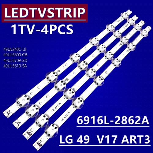 New 5set=20 PCS LED strip For LG 49UV340C 49UJ6565 49UJ670V V17 49 R1 L1 ART3 2862 2863 6916L-2862A 6916L-2863A
