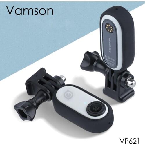 Vamson for Insta 360 Go 2 Accessories 1/4 Thread Stabilizer Adapter Black Protective Cover Frame Case for Insta360 Go 2 VP621