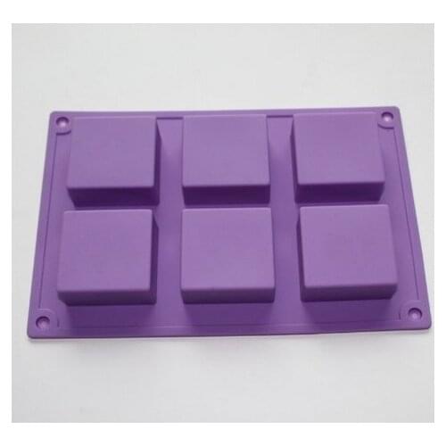 6-cavity Basic Plain Square Soap Silicone Mold for Homemade Craft 2inch Width 2inch Length 1inch Depth /Cavity