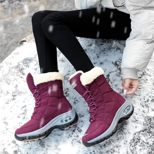 Thick Snow Boots Large Size Hight-Top Casual Women Cotton-Padded Shoes Breathable Non-Slip Warm Shoes Winter Boot Women Platform