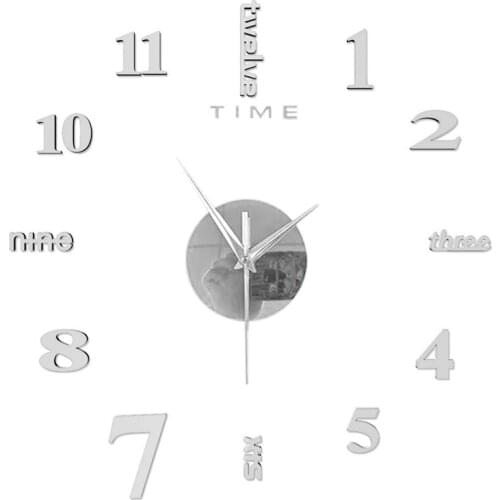 Wall Clock Creative Modern Design 50x50CM Time Mark 12-hour Display DIY Numbers Accessories Room Decor Creativity Acrylic Clocks