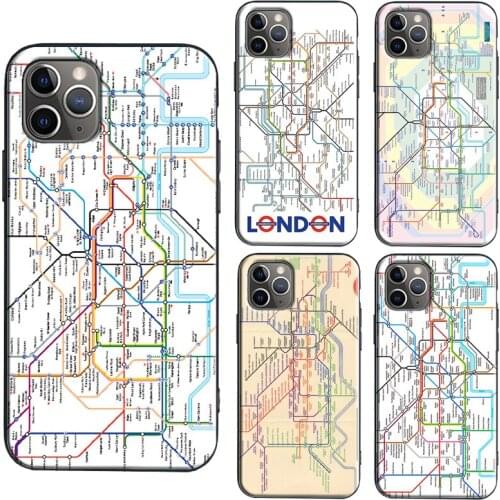 London Underground Tube Map Phone Case For iPhone 11 12 Pro Max mini X XR XS Max 6S 8 7 Plus SE 2020 Back Cover