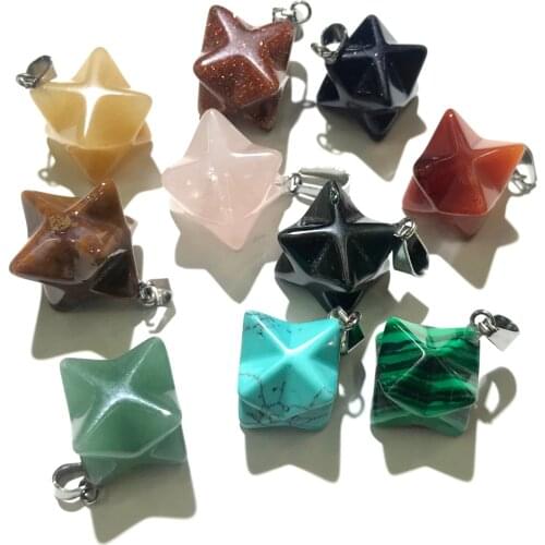 Flower Shape Blue Turquoises Pendant Reiki Healing Semi-precious Stone Amulet DIY Jewelry Gift Size 13x13mm