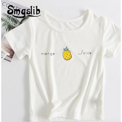 Baby Girls T-shirt 2021 New Summer Cute Friut White T-shirts Kids Casual Cotton Top Clothes Childrens Clothing For 2-7 Years