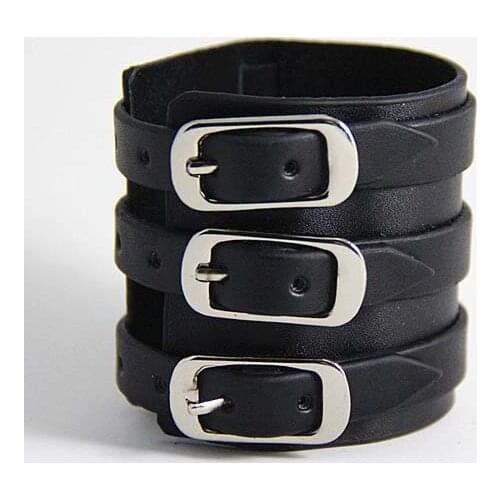 Leather Casual Wide Wristband Simple Punk Style Leather Brecelet Unisex