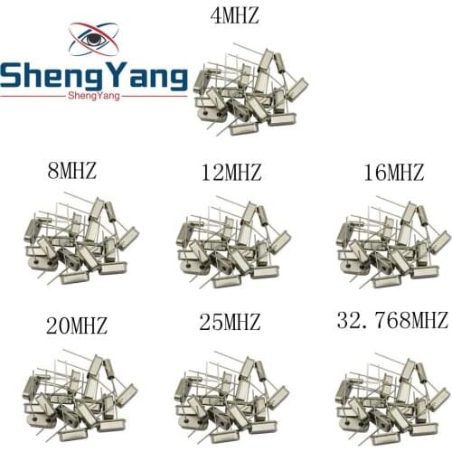Hc-49s Crystal Oscillator Electronic Kit Resonator Ceramic Quartz Resonator Hc-49 Dip 7 Kinds X 5pcs 32.768k 4 8 12 16 20 25 Mhz