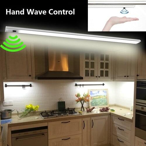 LED Under Cabinet Light Hand Wave Control Kitchen Lights Bathroom lamp Showcase Bar Closet Wardrobe Lamps for home Decoration