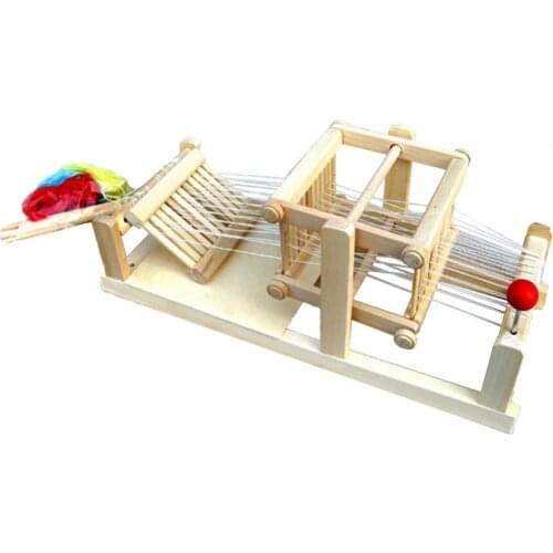 Micro Loom High Simulation Improve Hands-on Ability Wood DIY Children Sewing Machine for Educational Kid Pretend Play Kids Toys