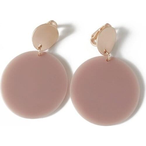Sweet Round Resin Elegant Party Holiday Clip Earring