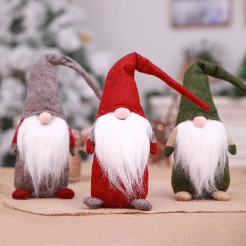 Cute Christmas Decorations Santa Claus Doll 3 Colors Christmas Figurines Home Decor New Year Party Ornaments Xmas Gift 44*13cm