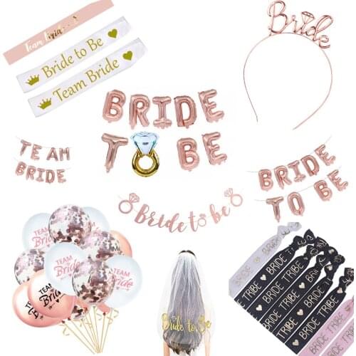 Hen Party Bride To Be Sash Balloon Hen Night Girls for Wedding Bridal Shower Decorations Bachelorette Party Supplies DT64