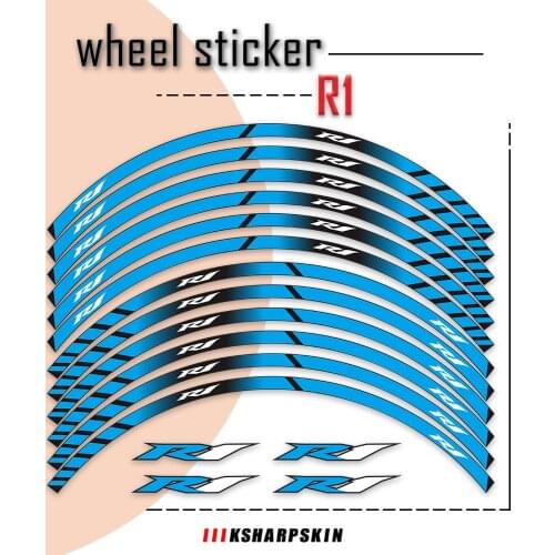 New Sale Motorcycle Stickers Reflective moto hub Rim Decal Decoration outer Rim Declas Wheel Stripes For YAMAHA YZF-R1 R1 yzfr1