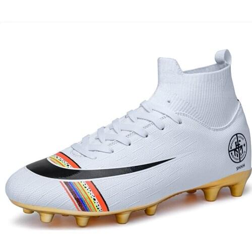 New Football Shoes Man Women Boys Girls Soccer Boots Original High Ankle Kids Shoes Outdoor Indoor Tennis Sock Cleats Shoes