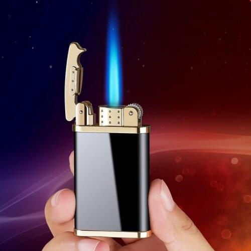 New Turbo Grinding Wheel Compact Butane Jet Lighters Torch Flint Wheel Metal Lighters Gas 1300 C Windproof Petrol Lighter