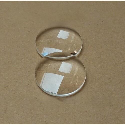 A Pair Convex Lens Glasses Diameter 42mm Plated Antireflection Blue Film Optical K9 Material