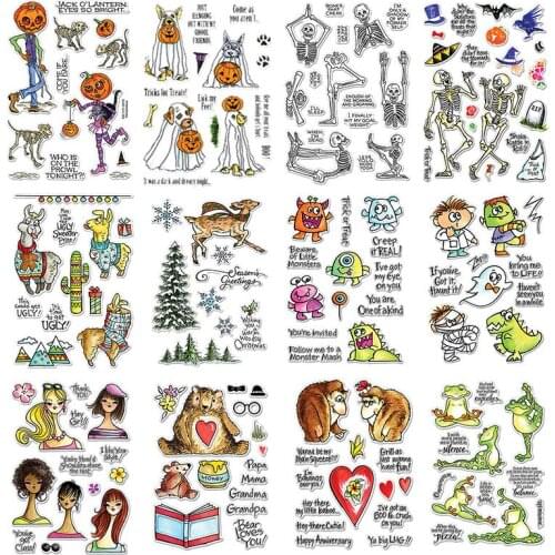 Animals Halloween Pumpkin Christmas Transparent Silicone Clear Stamp for Scrapbooking DIY Craft Decoration Soft Stamp New 2019