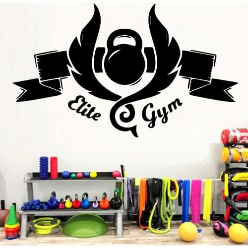 Drop Shipping GYM Logo Home Decor Vinyl Wall Stickers For Fitness Room Decoration Wall Decal House Decoration Adesivo De Parede