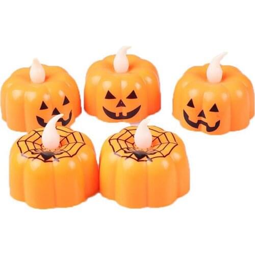 1 Pcs Realistic LED Pumpkin Light Decorations Plastic Flameless Candle Light For Halloween Party Decorations Props Kids Gifts