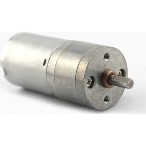 370 DC gear motor, intelligent robot trolley motor 6V 133RPM 25GB motor, high torque central shaft output Reduction ratio 1:45