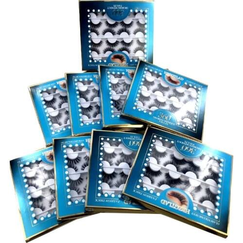 New Style 12 Pairs Multi pack 3D Mink Hair False Eyelashes Handmade Natural Long Eyelash Wispy Fluffy Multilayer Lashes Reusable