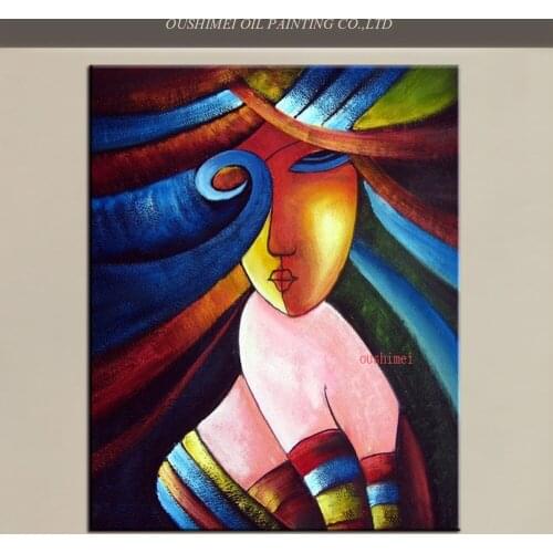 Hand-painted Oil Wall Art National Beauty Women Home Decoration Modern Abstract Oil Painting On Canvas No Framed Wall Picture