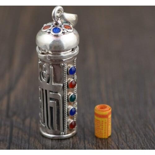 S925 sterling silver can be opened black box pendant Thai silver craftsmanship strict curse couple gift