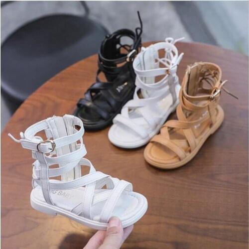 Hot sell summer fashion Roman boots High-top girls sandals kids gladiator sandals toddler child sandals girls high quality shoes