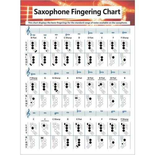 Saxophone Fingering Chord Chart Musical Beginner Instrument Practice Accessories