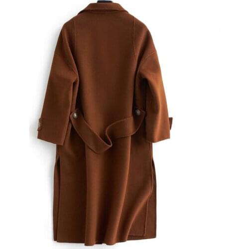 Coat Wool 100% Women 2020 Fashion Autumn Woolen Trench Coat Female Long Slim Womens Winter Jackets and Coats BY01002ZB1 en 's s