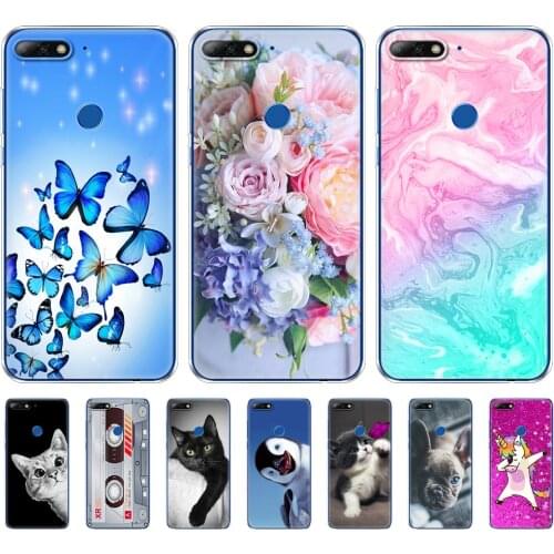 Silicon case for 5.99" Huawei Honor 7C Case Cover for Honor 7C Pro Case Soft TPU Phone Back Cover Full 360 Protective coque