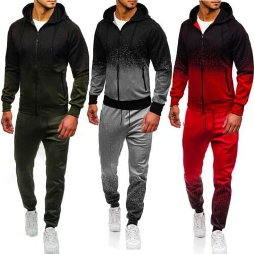 New Fashion Men Set Zipper Hoodies+Pants Sets Male Tracksuit Mens Casual Slim Fit Sportswear Male Brand Sweat Shirts Clothing
