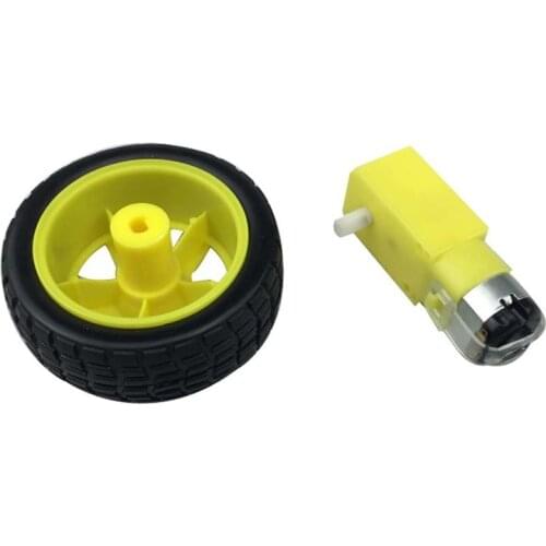 Smart Car Robot Tire Tyre Wheel + DC Gear Motor Remote Control Accessories DIY w/ 1:48 Set for DIY Raspberry Pi 3