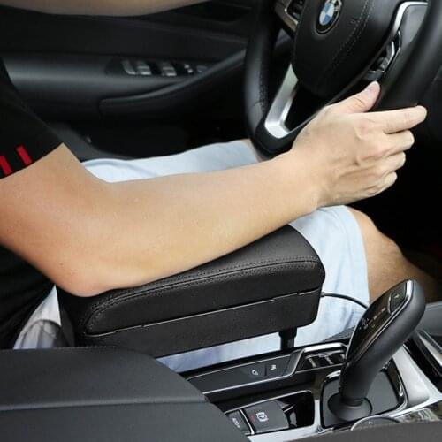 Car Armrest Box Storage Case Car Seat Clearance Wireless Charger Elbow Forearm Support Universal Automobile Organizer D5QE