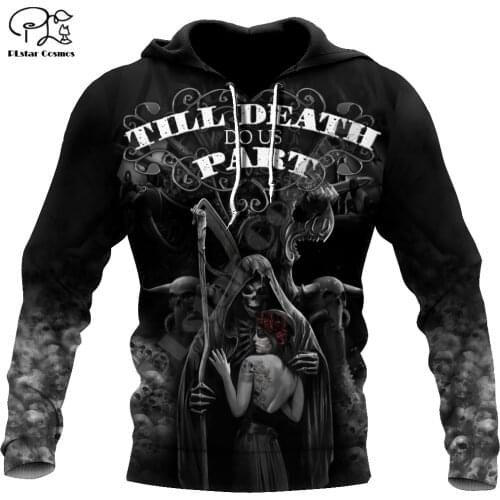 PLstar Cosmos Satan Devil Ghost Gothic Skull Funny Casual Pullover NewFashion Streetwear 3DPrint Men/Women Jacket Zip Hoodies A5