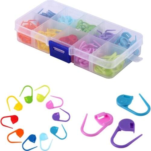 100Pcs Mix Color Pins Plastic Clips Knitting Tools Locking Stitch Markers Crochet Latch Tools for Craft Sewing Accessories
