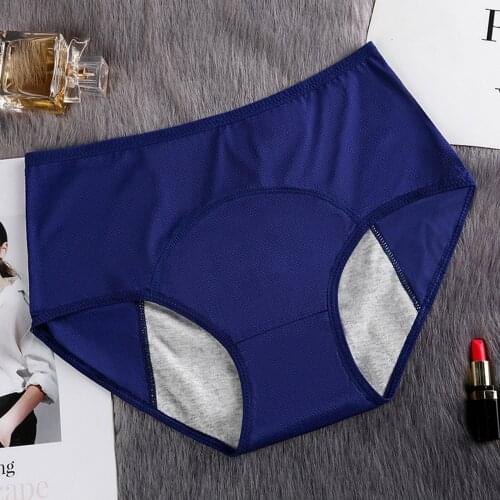 Womens Panties Full Coverage Leak Proof Panties Oversize Lingerie Women Comfortable Solid Color Breathable Underwear Briefs