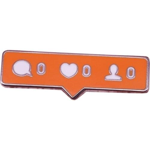 Instagram notification pin no likes social media brooch speech bubble badge text message pins cute chat jewelry funny gift