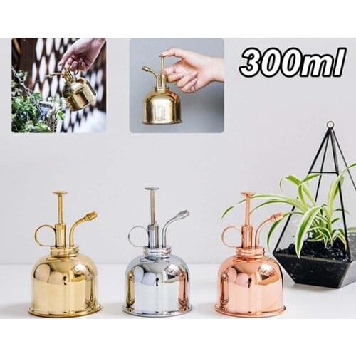 1Pc 300ml Mini Copper Plant Flower Watering Can Pot Spray Bottle Garden Mister Sprayer Garden Accessories