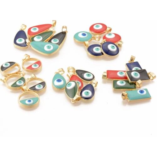 2 PCS Jewelry Making Retro Evil Eye Pendant Alloy Flatback Demon Eyes Charms For Necklace Bracelet Earrings DIY Accessory