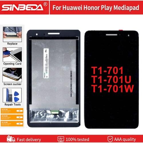 7.0 inch Original LCD For Huawei Honor Play Mediapad T1-701 T1-701W T1-701U LCD display touch screen digitizer assembly