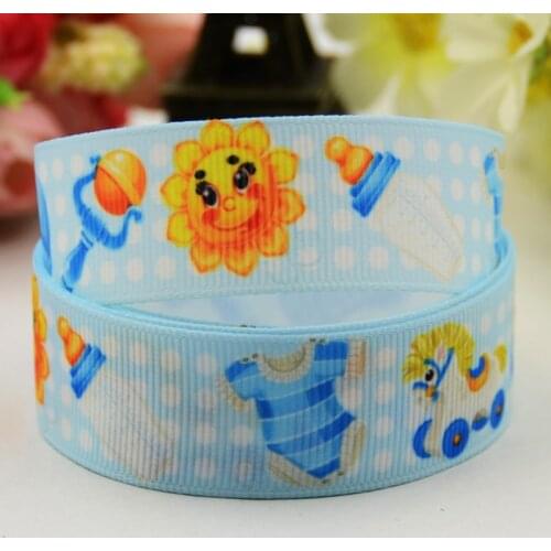 22mm 25mm 38mm 75mm Ruban satin Its a boy Cartoon Character printed Grosgrain Ribbon party decoration X-01112 10 Yards